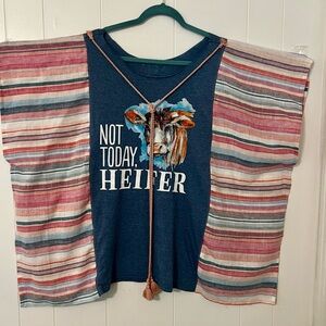 Custom “Not Today Heifer!” Poncho Tee